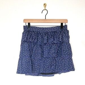 KNT by KOVA & T blue ruffle polka dot layered skirt (Sz 6)